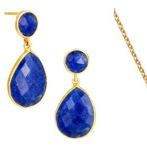 SAVVY CIE JEWELS Vermeil Gold Stone Drop Earrings